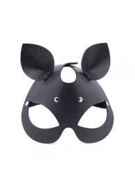 Черная кожаная маска  Кошка  с маленькими ушками - Crazy Handmade - купить с доставкой в Сызрани