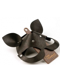 Черная кожаная маска  Кошка  с маленькими ушками - Crazy Handmade - купить с доставкой в Сызрани