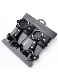 Черные наручники с креплением на кисть руки - Crazy Handmade - купить с доставкой в Сызрани