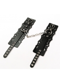 Узорчатые кожаные оковы с регулируемыми ремешками - Crazy Handmade - купить с доставкой в Сызрани