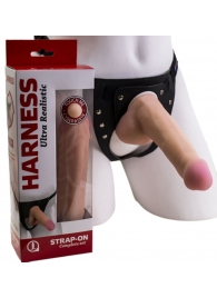 Страпон Harness из двух предметов: трусики с плугом и насадка-фаллос - 17 см. - LOVETOY (А-Полимер) - купить с доставкой в Сызрани