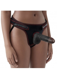 Женский темнокожий страпон Easy Strapon Set 7 Inch - 18 см. - Lovetoy - купить с доставкой в Сызрани