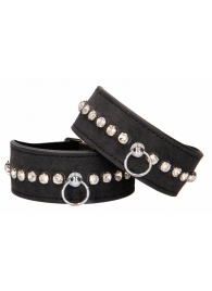 Черные поножи Diamond Studded Ankle Cuffs - Shots Media BV - купить с доставкой в Сызрани