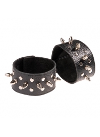 Чёрные напульсники с шипами и заклепками - Sitabella - купить с доставкой в Сызрани
