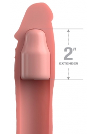Телесная насадка-удлинитель 2 Inch Silicone X-tension with Strap - 20,3 см. - Pipedream - в Сызрани купить с доставкой