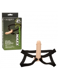 Телесный фаллопротез Life-Like Extension with Harness - 17,75 см. - California Exotic Novelties - купить с доставкой в Сызрани