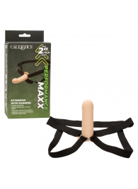 Телесный фаллопротез из силикона Extension with Harness - 15,75 см. - California Exotic Novelties - купить с доставкой в Сызрани