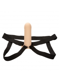 Телесный фаллопротез из силикона Extension with Harness - 15,75 см. - California Exotic Novelties - купить с доставкой в Сызрани