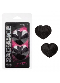 Черные пэстисы в форме сердечек Heart Pasties - California Exotic Novelties - купить с доставкой в Сызрани