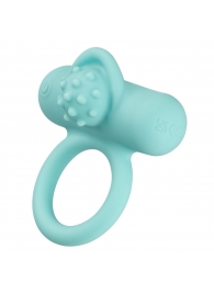 Аквамариновое эрекционное виброкольцо Silicone Rechargeable Nubby Lover’s Delight - California Exotic Novelties - в Сызрани купить с доставкой