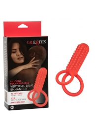 Красное эрекционное кольцо Silicone Rechargeable Vertical Dual Enhancer - California Exotic Novelties - в Сызрани купить с доставкой