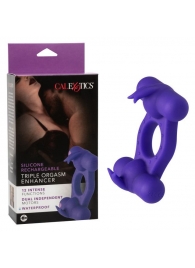 Фиолетовое эрекционное виброкольцо с двумя моторами Silicone Rechargeable Triple Orgasm Enhancer - California Exotic Novelties - в Сызрани купить с доставкой