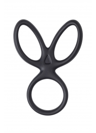 Черное тройное кольцо на пенис Kraken - A-toys - в Сызрани купить с доставкой