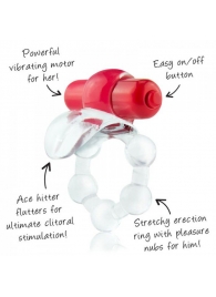 Виброкольцо с язычком и красным виброэлементом Overtime - Screaming O - в Сызрани купить с доставкой