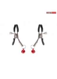 Серебристые зажимы на соски с шариками - Notabu - купить с доставкой в Сызрани