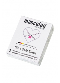 Ультрапрочные презервативы Masculan Ultra Safe Black - 3 шт. - Masculan - купить с доставкой в Сызрани