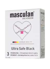 Ультрапрочные презервативы Masculan Ultra Safe Black - 3 шт. - Masculan - купить с доставкой в Сызрани