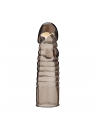 Дымчатая насадка-удлинитель Ribbed Realistic Penis Enhancing Sleeve Extension - 15,2 см. - BlueLine - в Сызрани купить с доставкой