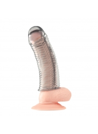 Текстурированная насадка на пенис Clear Textured Penis Enhancing Sleeve Extension - 16,5 см. - BlueLine - в Сызрани купить с доставкой