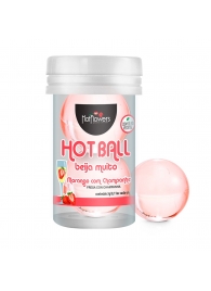 Лубрикант на масляной основе Hot Ball Beija Muito с ароматом клубники и шампанского (2 шарика по 3 гр.) - HotFlowers - купить с доставкой в Сызрани