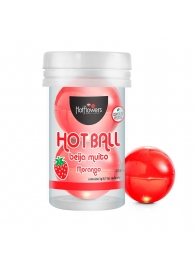 Лубрикант на масляной основе Hot Ball Beija Muito с ароматом клубники (2 шарика по 3 гр.) - HotFlowers - купить с доставкой в Сызрани