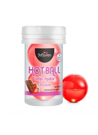 Лубрикант на масляной основе Hot Ball Beija Muito с ароматом шоколада и клубники (2 шарика по 3 гр.) - HotFlowers - купить с доставкой в Сызрани