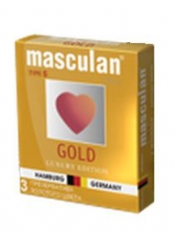 Презервативы Masculan Ultra Gold с золотым напылением и ароматом ванили - 3 шт. - Masculan - купить с доставкой в Сызрани