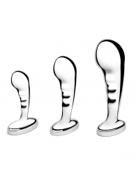 Набор из 3 стальных стимуляторов простаты Stainless Steel P-spot Training Set - b-Vibe - в Сызрани купить с доставкой