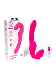 Розовый безремневой страпон на радиоуправлении Strapless Together - 22 см. - Together Toy - купить с доставкой в Сызрани