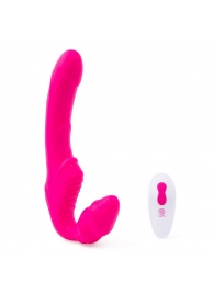 Розовый безремневой страпон на радиоуправлении Strapless Together - 22 см. - Together Toy - купить с доставкой в Сызрани