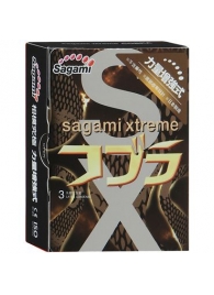 Суженные к основанию презервативы Sagami Xtreme COBRA - 3 шт. - Sagami - купить с доставкой в Сызрани