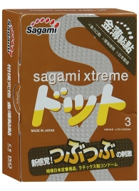 Презервативы Sagami Xtreme FEEL UP с точечной текстурой и линиями прилегания - 3 шт. - Sagami - купить с доставкой в Сызрани