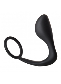 Черное эрекционное кольцо с анальной пробкой Anal Plug With Cockring - Dream Toys - в Сызрани купить с доставкой