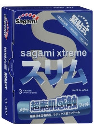 Розовые презервативы Sagami Xtreme FEEL FIT 3D - 3 шт. - Sagami - купить с доставкой в Сызрани