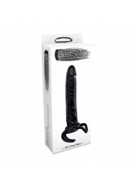 Чёрная насадка-фаллос для двойного проникновения INFLATABLE DILDO SLIM DONG  - 13,5 см. - Toyz4lovers - в Сызрани купить с доставкой
