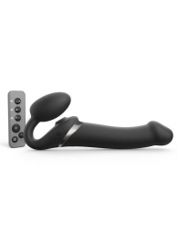 Черный безремневой страпон Multi Orgasm Size L с клиторальной стимуляцией - Strap-on-me - купить с доставкой в Сызрани