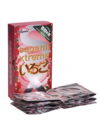 Презервативы Sagami Xtreme Strawberry c ароматом клубники - 10 шт. - Sagami - купить с доставкой в Сызрани