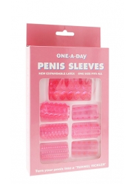 Набор из 7 розовых насадок на пенис ONE-A-DAY PENIS SLEEVES PINK - Seven Creations - в Сызрани купить с доставкой