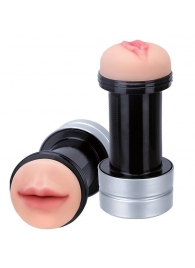 Двусторонний мастурбатор REALSTUFF 2 IN 1 HUMMER MOUTH   VAGINA - ротик и вагина - Dream Toys - в Сызрани купить с доставкой