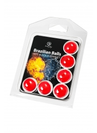 Набор из 6 шариков с массажным маслом Brazilian Balls с охлаждающим и разогревающим эффектом - Secret Play - купить с доставкой в Сызрани