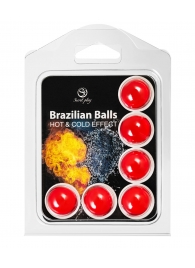 Набор из 6 шариков с массажным маслом Brazilian Balls с охлаждающим и разогревающим эффектом - Secret Play - купить с доставкой в Сызрани