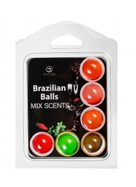 Набор из 6 шариков с ароматизированными массажными маслами Brazilian Balls - Secret Play - купить с доставкой в Сызрани