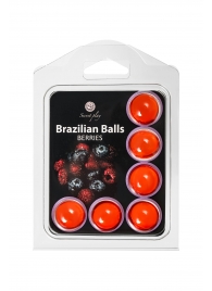 Набор из 6 шариков с массажным маслом Brazilian Balls с ароматом ягод - Secret Play - купить с доставкой в Сызрани