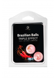 Набор из 2 шариков с массажным маслом Brazilian Balls с тройным эффектом - Secret Play - купить с доставкой в Сызрани