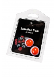 Набор из 2 шариков с массажным маслом Brazilian Balls с ароматом ягод - Secret Play - купить с доставкой в Сызрани