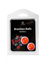 Набор из 2 шариков с массажным маслом Brazilian Balls с ароматом ягод - Secret Play - купить с доставкой в Сызрани