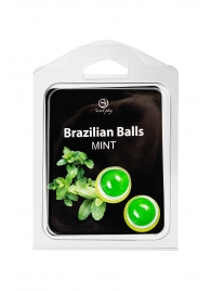 Набор из 2 шариков с массажным маслом Brazilian Balls с ароматом мяты - Secret Play - купить с доставкой в Сызрани