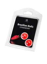 Набор из 2 шариков с массажным маслом Brazilian Balls с ароматом клубники - Secret Play - купить с доставкой в Сызрани