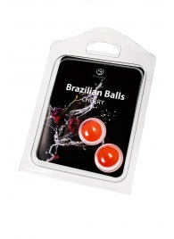 Набор из 2 шариков с массажным маслом Brazilian Balls с ароматом вишни - Secret Play - купить с доставкой в Сызрани