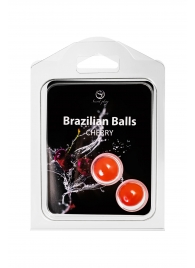 Набор из 2 шариков с массажным маслом Brazilian Balls с ароматом вишни - Secret Play - купить с доставкой в Сызрани